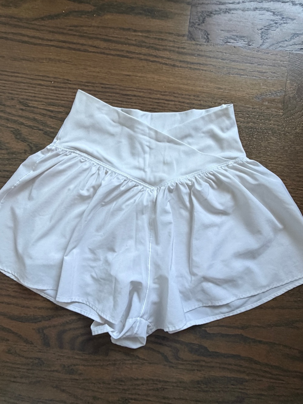 High-Rise White Athletic Skort-Style Women's Shorts